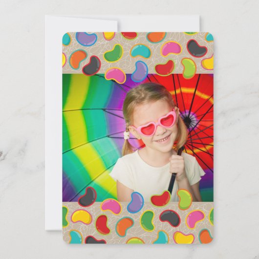 Retro Jellybean Pop Sweet Snoep Whimsical Kaart (Achterkant)