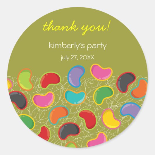 Retro Jellybean Pop Sweet Snoep Whimsical Ronde Sticker (Voorkant)