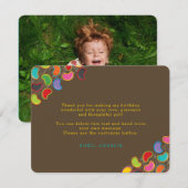 Retro Jellybeans Pop Kind Birthday Dank je wel Kaart (Voorkant / Achterkant)