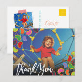 Retro Jellybeans Pop Kinder Foto Verjaardag Dank u Briefkaart (Voorkant / Achterkant)