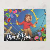 Retro Jellybeans Pop Kinder Foto Verjaardag Dank u Briefkaart (Voorkant)
