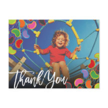 Retro Jellybeans Pop Kinder Foto Verjaardag Dank u