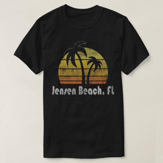 Retro Jensen Beach Florida Beach T-shirt (Design voorkant)