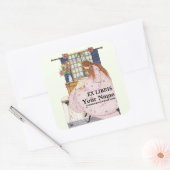 Retro Jessie Marion King Ex Libris Sjabloon Vierkante Sticker (Envelop)