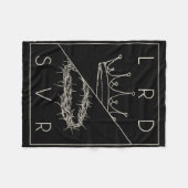Retro Jesus Christelijk Lord & Redder Gr Fleece Deken (Voorkant (Horizontaal))