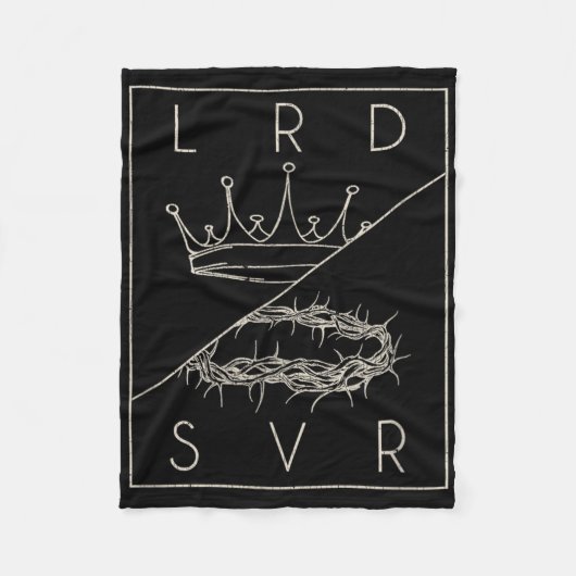Retro Jesus Christelijk Lord & Redder Gr Fleece Deken (Voorkant)