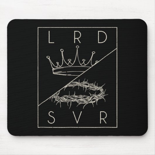 Retro Jesus Christelijk Lord & Redder Gr Muismat (Voorkant)