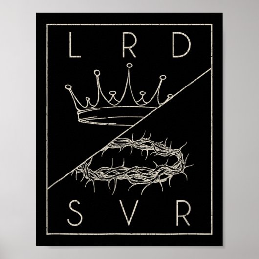 Retro Jesus Christelijk Lord & Redder Gr Poster (Voorkant)