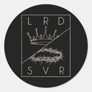  Retro Jesus Christelijk Lord &amp; Redder Gr Ronde Sticker