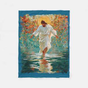 Retro jesus christus kerk ontwerp tank top  fleece deken