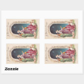 Retro  Jesus Een kerstgebed Rechthoekige Sticker (Vel)