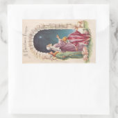 Retro  Jesus Een kerstgebed Rechthoekige Sticker (Tas)