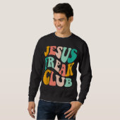 Retro Jesus-Freak Club Bible Verse Jesus-Lover Emp Trui (Voorkant volledig)