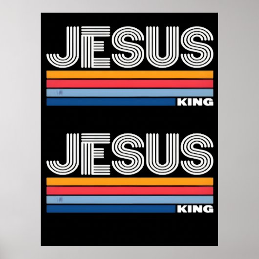 Retro jesus king christian  poster (Voorkant)