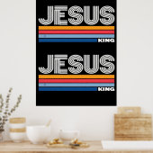 Retro jesus king christian  poster (Keuken)