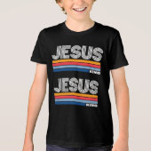 Retro jesus king christian Tri-Blend shirt (Voorkant)