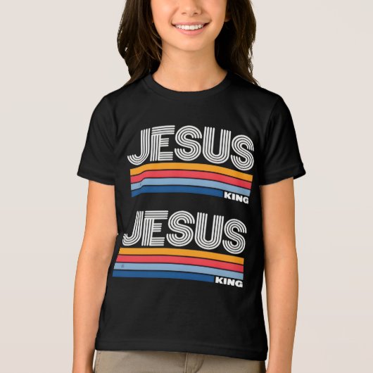 Retro jesus king christian Tri-Blend shirt (Voorkant)