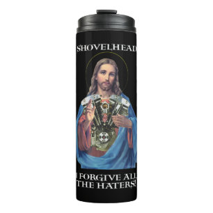 Retro Jesus Shovelhead Ik vergeef alle lui... Thermosbeker