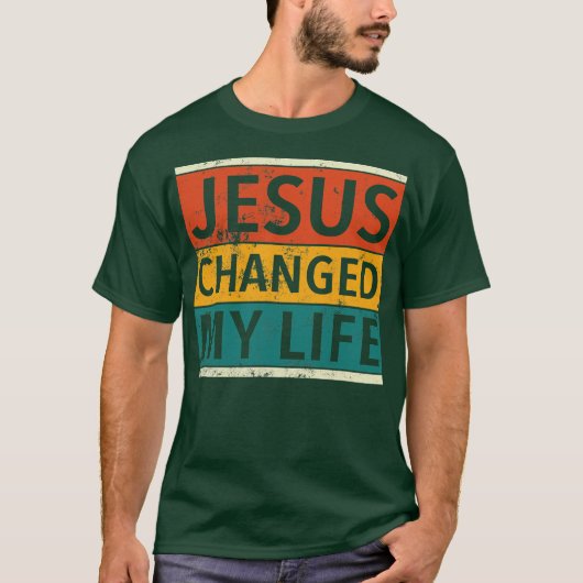 Retro Jesus veranderde mijn leven Christelijke ma T-shirt (Voorkant)