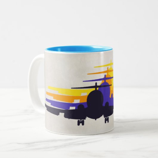 Retro Jet Age Silohuette Mok (Voorkant links)