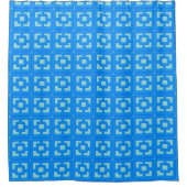 Retro Jet Blauwe Trellis Shower Curtain Douchegordijn (Voorkant)