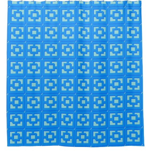 Retro Jet Blauwe Trellis Shower Curtain Douchegordijn (Voorkant)