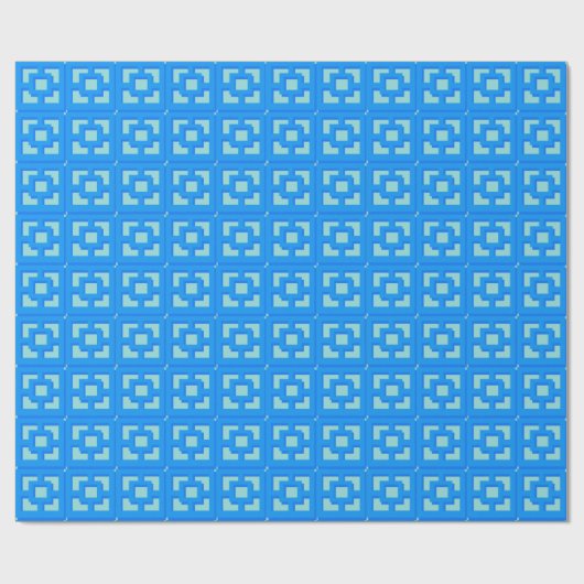 Retro Jet Blauwe Trellis Wrapping Paper instellen Cadeaupapier (Vlak)