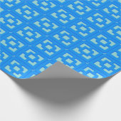 Retro Jet Blauwe Trellis Wrapping Paper instellen Cadeaupapier (Hoek)