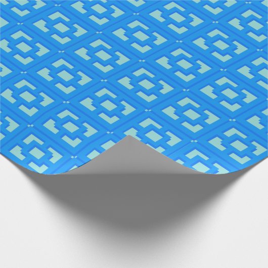 Retro Jet Blauwe Trellis Wrapping Paper instellen Cadeaupapier (Hoek)