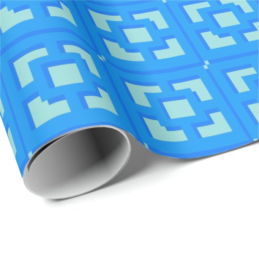 Retro Jet Blauwe Trellis Wrapping Paper instellen Cadeaupapier (Rol Hoek)