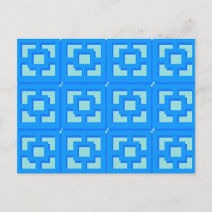 Retro Jet Set Blue Trellis Briefkaart