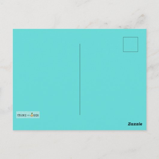 Retro Jet Set Blue Trellis Briefkaart (Achterkant)