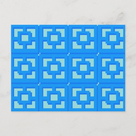 Retro Jet Set Blue Trellis Briefkaart (Voorkant)
