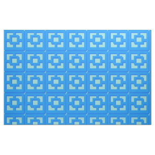 Retro Jet Set Blue Trellis Fabric Stof