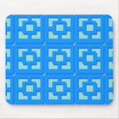Retro Jet Set Blue Trellis Mousepad Muismat (Voorkant)