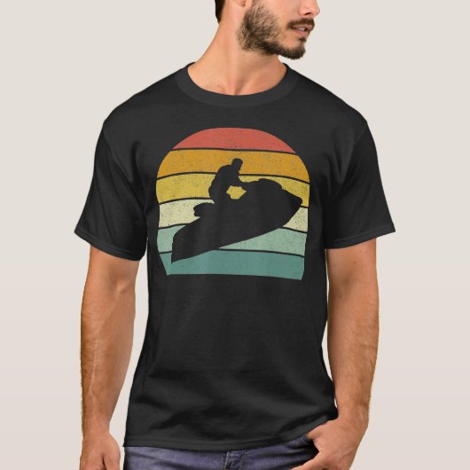  Retro Jet Ski Athletic Beach Summer Sports T-shirt (Voorkant)