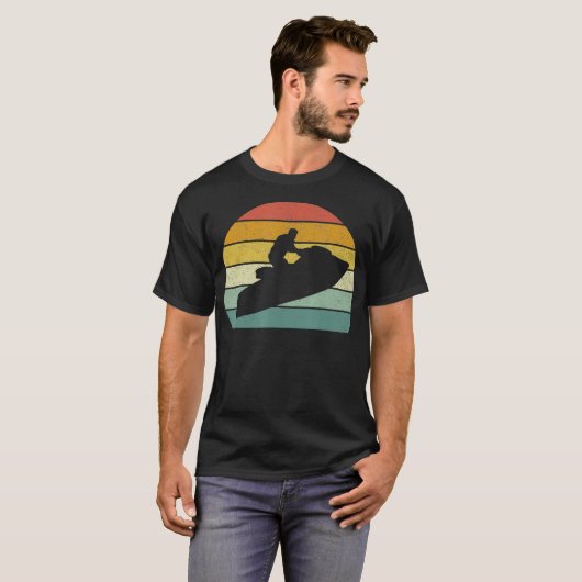  Retro Jet Ski Athletic Beach Summer Sports T-shirt (Voorkant volledig)