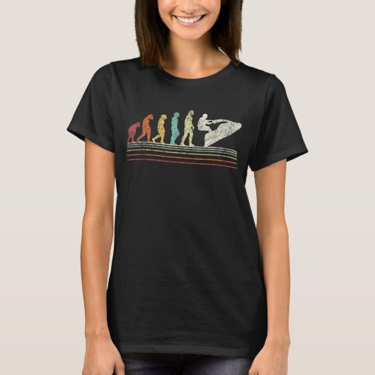 Retro Jet Ski Evolution Jetski Jet Skier T-shirt (Voorkant)