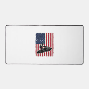 Retro Jetski Amerikaanse Vlag Vector T-shirt Ontwe Bureaumat
