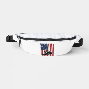 Retro Jetski Amerikaanse Vlag Vector T-shirt Ontwe Heuptasje