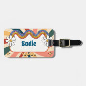 Retro Jeugdkamp Persoonlijk  Bagagelabel (Voorkant horizontaal)