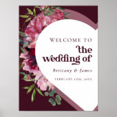 Retro Jewel Toon Hart Romantisch Bruiloft Welkom Poster (Voorkant)