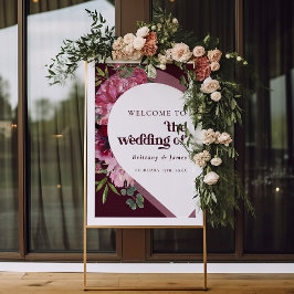 Retro Jewel Toon Hart Romantisch Bruiloft Welkom Poster