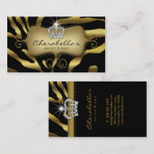 Retro Jewelry Salon Spa Visitekaartje Zebra Kroon (Voorkant / Achterkant)