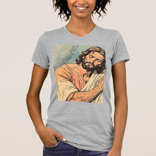 Retro Jezus Christelijk Dames T-shirt (Voorkant)
