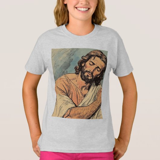 Retro Jezus Christelijk Meisjes T-shirt (Voorkant)