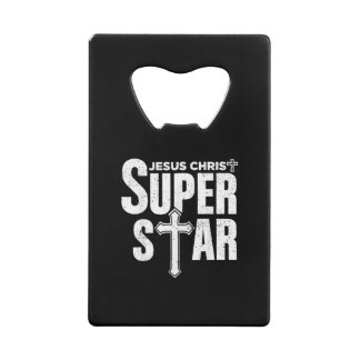 Retro Jezus Christelijk Ontwerp Jezus Christus Sup Creditkaart Flessenopener
