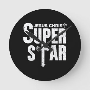 Retro Jezus Christelijk Ontwerp Jezus Christus Sup Ronde Klok