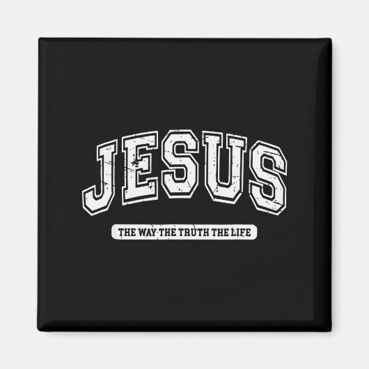 Retro Jezus De Weg De Waarheid Het Leven Design Magneet (Voorkant)