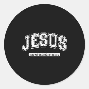 Retro Jezus De Weg De Waarheid Het Leven Design Ronde Sticker